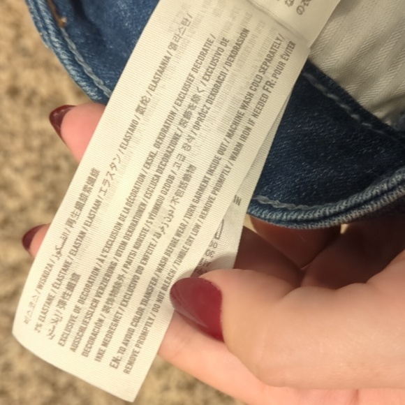 Hollister women's blue mulitonal curvy high rise 3" cut off shorts - Picture 8 of 9